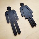 Ver imagem 2 de Quadro/placa Sinalização Mas/fem Banheiro Unissex Indicativa:Preto