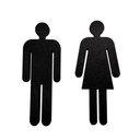Ver imagem 1 de Quadro/placa Sinalização Mas/fem Banheiro Unissex Indicativa:Preto