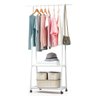 Arara de Roupas Sapateira Cabideiro Multifuncoes Closet Prateleira Com Rodas - 1