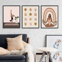 Ver imagem 2 de Kit 3 Quadros Decorativos Yoga- Posições 24x18cm:madeira Branca
