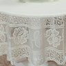 Toalha Renda Redonda 1,50m X 1,50m Floral 4 Lugares Cozinha Forro Mesa Jantar Palha - 2