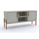 Ver imagem 1 de Rack LOFT grande central MDF Nude e Madeira 138x67x44 Donna 0102RGC02