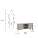 Ver imagem 2 de Rack LOFT grande central MDF Nude e Madeira 138x67x44 Donna 0102RGC02