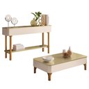 Ver imagem 2 de Kit Aparador para Sala Fontana com Mesa de Centro Ceci Orgânico B01 Off White Champanhe - Lyam Decor