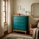 Ver imagem 4 de Cômoda Hanover 4 Gavetas Pés Luis Xv 116 X 90 X 50 Cm (a X L X P) - Cor Verde Musgo/imbuia Glazer