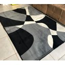 Ver imagem 1 de Tapete Geometrico Texfine 2,00 M x 1,40 M Antiderrapante - Preto com Cinza