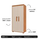 Ver imagem 5 de Armário Multiuso com Prateleiras Internas Multifuncional para Casa Toda:nature/off White