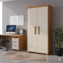 Ver imagem 1 de Armário Multiuso com Prateleiras Internas Multifuncional para Casa Toda:nature/off White