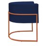 Poltrona Decorativa Sala de Estar Nayara Base Metal Bronze Cor:azul - 3