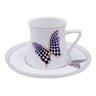 JOGO DE 6 XICARAS PARA CAFE LUXO PAPILLON EM NEW BONE CHINA 80ML - 1