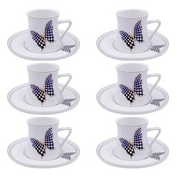 JOGO DE 6 XICARAS PARA CAFE LUXO PAPILLON EM NEW BONE CHINA 80ML - 3