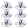 JOGO DE 6 XICARAS PARA CAFE LUXO PAPILLON EM NEW BONE CHINA 80ML - 3