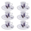 Ver imagem 3 de Jogo de 6 Xicaras para Cafe Luxo Papillon em New Bone China 80ml