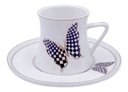 Ver imagem 1 de Jogo de 6 Xicaras para Cafe Luxo Papillon em New Bone China 80ml
