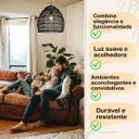 Ver imagem 4 de Pendente Fibra Natural Rattan Boho Mesa Sala Preto Nat55
