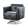 Poltrona Decorativa Sala de Estar Base Giratória Asturia Couro Preto - Mempra - 2