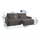 Ver imagem 3 de Sofá Retrátil e Reclinável em 5 Estágios 200cm com Almofadas Decorativas Vênus Espresso Móveis