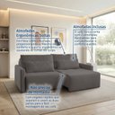 Ver imagem 5 de Sofá Retrátil e Reclinável em 5 Estágios 200cm com Almofadas Decorativas Vênus Espresso Móveis