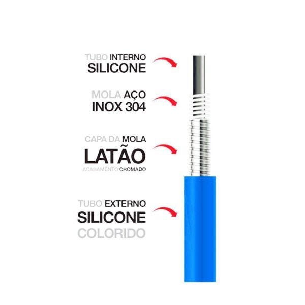 Torneira Silicone Flexivel Parede Articulado Cozinha Metal Cromado Gourmet - 7