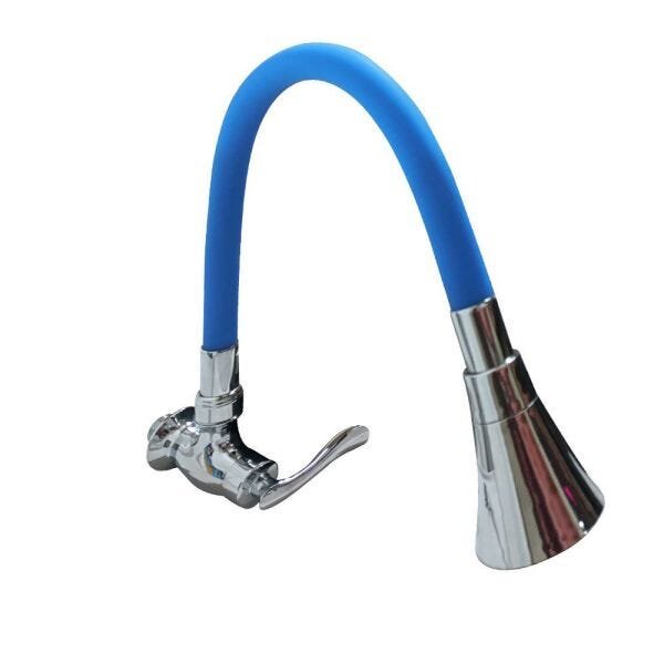 Torneira Silicone Flexivel Parede Articulado Cozinha Metal Cromado Gourmet - 4