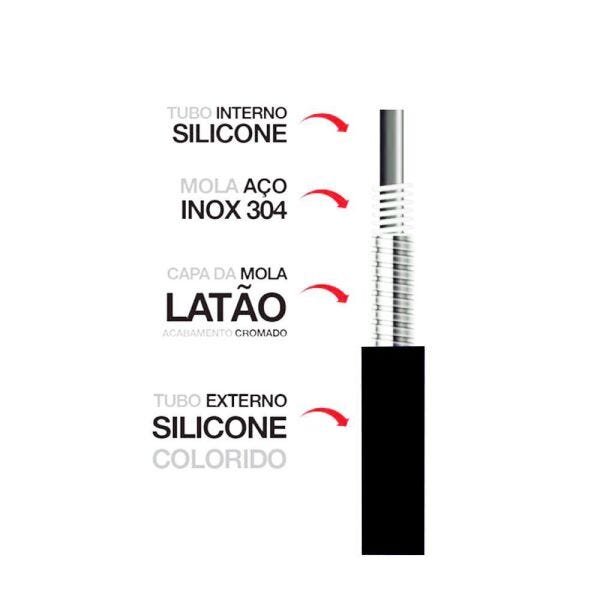 Torneira Silicone Flexivel Parede Articulado Cozinha Metal Cromado Gourmet - 6