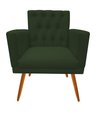 Ver imagem 3 de Kit Namoradeira + 1 Poltrona Decorativa Nina Capitonê + Puff Redondo Suede Verde Pés Madeira Mz Deco