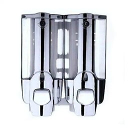 Dispenser Duplo Shampoo Sabonete Liquido Alcool Banheiro Hotel Casa Shopping - 7