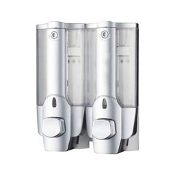 Dispenser Duplo Shampoo Sabonete Liquido Alcool Banheiro Hotel Casa Shopping - 1