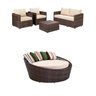Conjunto de Sofás 4 Lugares + Chaise Redonda de 1,60 Cm em Alumínio e Fibra Sintética Área Interna e - 1