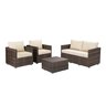 Conjunto de Sofás 4 Lugares + Chaise Redonda de 1,60 Cm em Alumínio e Fibra Sintética Área Interna e - 2