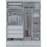 Guarda-roupa Solteiro 4 Portas 5 Gavetas Mdf  Paris branco  Bianchi Móveis - 2