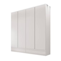 Guarda-roupa Solteiro 4 Portas 5 Gavetas Mdf Paris branco Bianchi Móveis - 1 Guarda-roupa Solteiro 4 Portas 5 Gavetas Mdf Paris branco Bianchi Móveis - 1