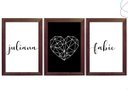 Ver imagem 1 de Kit 3 Quadros Decorativos Quarto Casal C/ Nome Personalizado:tabaco