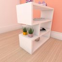 Ver imagem 1 de Mesa Lateral Branca Aparador de Sofa Sala Mesa Lateral Cama Mesa de Canto Mesa de Cabeceira