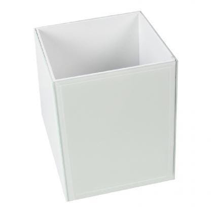 Porta Escovas em Madeira e Vidro Branco - 1