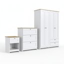 Ver imagem 2 de Conjunto Quarto Solteiro Completo 3 Peças 4 Portas 6 Gavetas Branco - Decibal Móveis