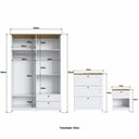 Ver imagem 3 de Conjunto Quarto Solteiro Completo 3 Peças 4 Portas 6 Gavetas Branco - Decibal Móveis