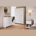 Ver imagem 1 de Conjunto Quarto Solteiro Completo 3 Peças 4 Portas 6 Gavetas Americano Cor Branco - Decibal Móveis
