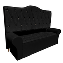 Ver imagem 1 de Conjunto Cabeceira King Size e Recamier Baú 198cm Calçadeira Estofado:corino Preto