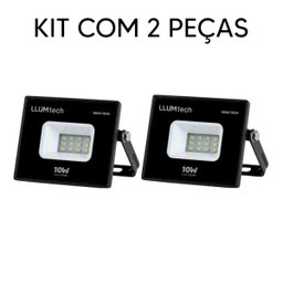 KIT COM 2 REFLETOR DEEP LED PARA JARDIM VERDE HIGH TECH SMD 10W LLUM - 1