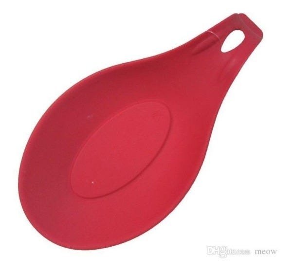 Kit 8 Colheres em Silicone Vermelho com cabo maciço em Silicone Top - 4