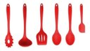 Ver imagem 2 de Kit 8 Colheres em Silicone Vermelho com cabo maciço em Silicone Top