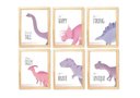 Ver imagem 1 de Kit Quadro Dinossauro Infantil Decoração Quarto Bebê Menina
