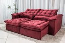 Ver imagem 1 de Sofá Retrátil e Reclinável Ipanema 1,80m em Tecido Veludo C/pillow Nos Braços - Montagem Inclusa:bor