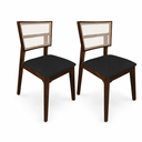 Ver imagem 1 de Kit 2 Cadeiras de Jantar Tela Premium Madeira Maciça Manuela:Preto Veludo/Mel
