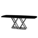 Ver imagem 1 de Mesa Jantar Namur Retangular Tampo Barril com Vidro Preto e Base Preta 200cm - 67351