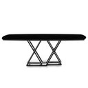 Ver imagem 2 de Mesa Jantar Namur Retangular Tampo Barril com Vidro Preto e Base Preta 200cm - 67351