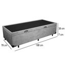 Ver imagem 3 de Cama Box Baú Solteiro Mega-cama Cinza Suede 88x188x45cm