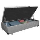Ver imagem 5 de Cama Box Baú Solteiro Mega-cama Cinza Suede 88x188x45cm