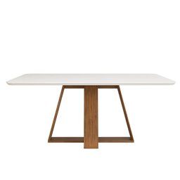 Conjunto de Sala de Jantar 6 Cadeiras Tampo sem Vidro 170x90 Cm Dj Móveis Kiara Freijó Yasmin Kraft - 5